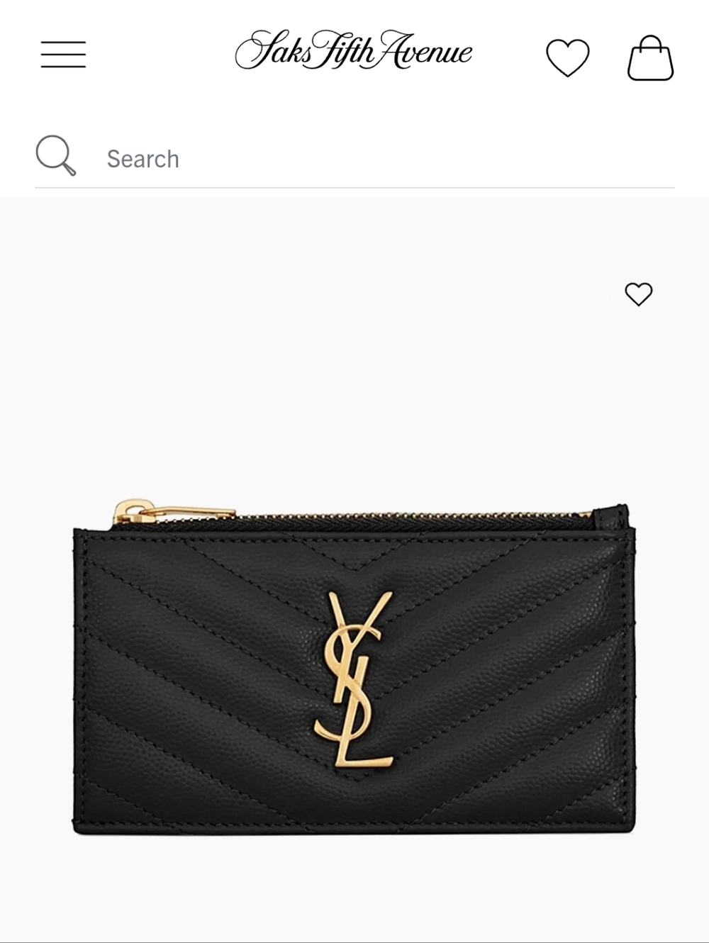Saint Laurent CASSANDRE MATELASSÉ FRAGMENTS CARD CASE NWT